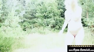 A pregant blonde is getting fucked on the beach by a stranger