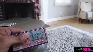 Pervert stepbrother forces his stepsister to give him a blowjob
