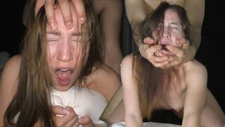 Submissive petite teen fucked hard by horny hung in HD