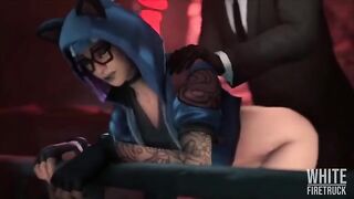 Hentai compilation with a lynx theme from Fortnite in 3D