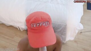 Racing girl gets her asshole gapped deeply, experiencing real orgasm