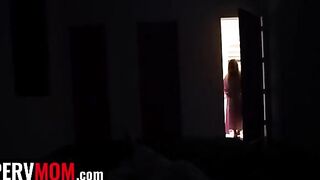 The lucky dude got his stepmom's huge natural boobs in the pool