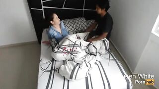 A guy came to the room of his friend and saw a hot girl there