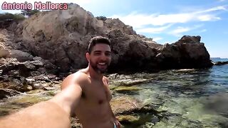Skinny brunette gets fucked on a nude public beach in Spain