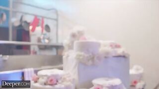 The baker competes with the sexy Alyx Star, showcasing intense passion