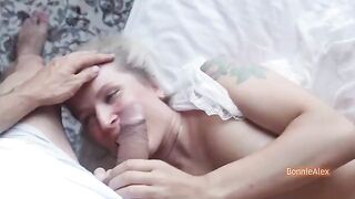 A couple enjoy sensual, passionate sex with a homemade touch
