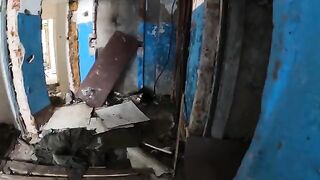 An exhibitionist girl walks through abandoned buildings in a steamy POV scene