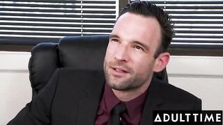 April Olsen gets fucked by her boss in his office and taken hard