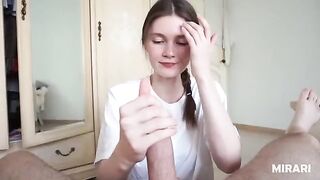 College cutie proved she is a cum guzzling slut