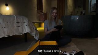 Unboxing with hot babe Californiababe ended with a hot sex session