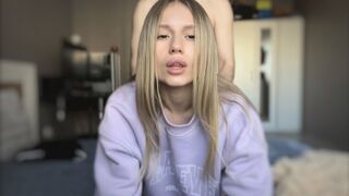 The girl was caressed and brought to a bright orgasm