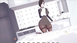 Cartoon sex game with a twist, featuring futanari characters and huge cocks, part 1