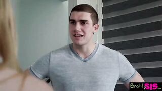Guy masturbating while stepsis is watching and asking to fuck her