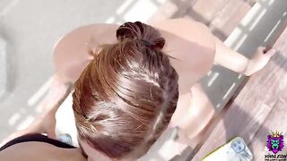 Busty Latina gets bored and convinces the guy to fuck on the rooftop
