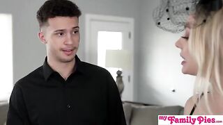 Stepsis shows how wet her pussy is and invites closer exploration