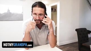 The step-grandfather punished naughty stepdaughter Britt Blair for her behavior