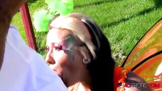 Tattooed cosplay model Lily Fatale fucked outdoors hard