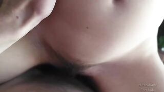 Skinny girl gave a blowjob and got fucked on her vacation in POV style