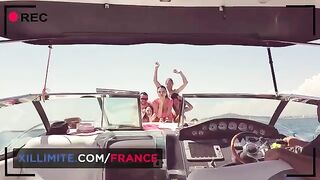 Hot curvy cougar enjoys getting fucked on a yacht, showcasing her big assets