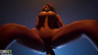 Big boobs slut fucked by a monster cock in 3D