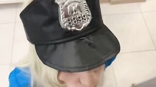 A sexy girl is dressed as a police officer, but she doesn’t want to catch the robber