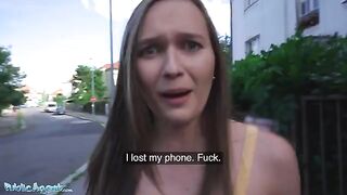 Czech beauty Stacy Cruz gets fucked in public for cash by agent