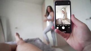 The photographer paid a girl with his womb-beater for an exclusive shot