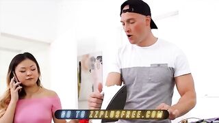 Lulu Chu catches Zac Wild watching her, gets fucked hard