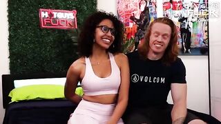 Redhead beefy guy fucked hard by Latina slut and came twice