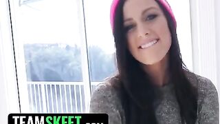 Blue-eyed slut Whitney Westgate fucks her neighbor and gets him to cum on her big tits