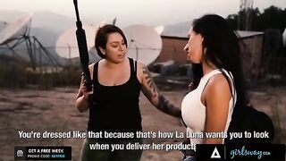 The girl is learning to behave from a dominant Femdom boss