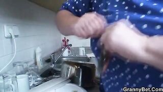 Older blondie makes love with a younger guy in HD