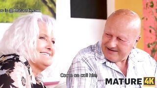 A guy had sex with a mature woman in front of her husband