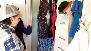 A horny client seduces her handyman for an orgasm and creampie