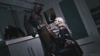 Deadpool fucks the hot Captain Marvel in a steamy parody scene