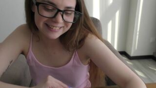 The naughty bookworm is getting fucked by a huge dick