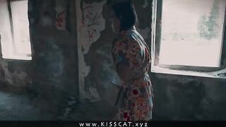 A stranger Ghost called to public fuck Kisscat in an abandoned house
