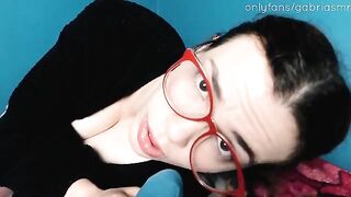 A nerdy redhead gets fucked by a stunning woman with glasses - Gabri ASMR