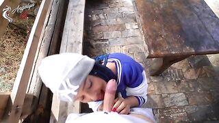 Sexual tourism: a blowjob after a photo shoot in nature
