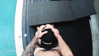 Bikini girl Hansel Grettel gets her big natural tits titfucked hard