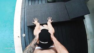 Bikini girl Hansel Grettel gets her big natural tits titfucked hard