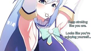 Ass worship with Goddess Aqua from Konosuba in Joi action