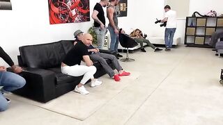 Monika Fox gets her holes filled with cum and piss behind the scenes