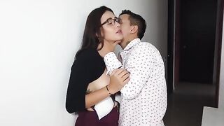 My clumsy girl servant got fucked by her boss in the office scene