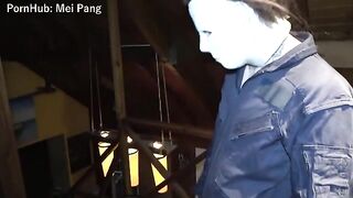 The devil is fucking a young girl in a Halloween costume