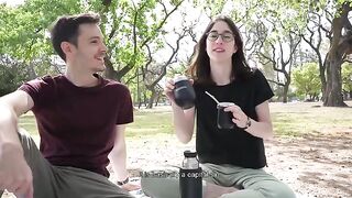 An amateur couple got caught while having sex in the park