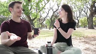 An amateur couple got caught while having sex in the park