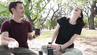 An amateur couple got caught while having sex in the park
