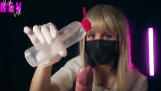 A crazy nurse in rubber gloves brings intense pleasure and a second orgasm
