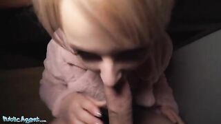 Public Agent picked up short hair blonde teen at bus stop